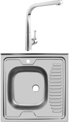 Комплект Мойка Ukinox Стандарт STD600.600 ---5C 0L- + Смеситель MEGA Mega MG-SUN03