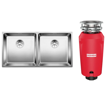 Комплект Мойка Blanco Andano 400/400-U сталь + Измельчитель Franke 134.0715.096