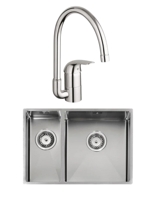 Комплект Мойка Reginox Florida + (L) Integrated 34x37 18x37 + Смеситель Grohe Euroeco 32752000