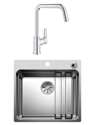 Комплект Мойка Blanco Etagon 500-IF с клапаном-автоматом + Смеситель Grohe Eurosmart 30567000