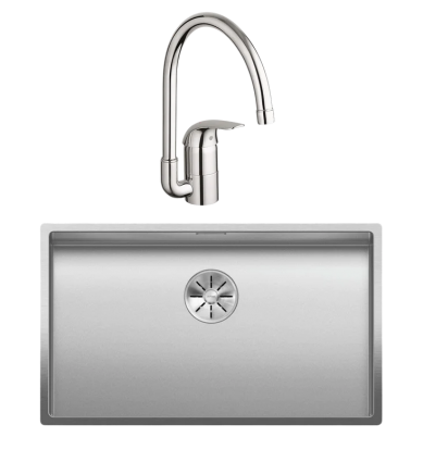 Комплект Мойка Blanco Claron 700-U матовая + Смеситель Grohe Euroeco 32752000