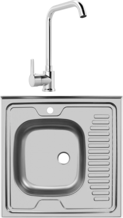 Комплект Мойка Ukinox Стандарт STD600.600 ---5C 0LS + Смеситель MEGA Ege MG-PL10 хром