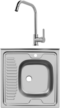 Комплект Мойка Ukinox Стандарт STD600.600 ---4C 0R- + Смеситель MEGA City MG- ZRV104 хром