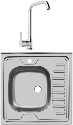 Комплект Мойка Ukinox Стандарт STD600.600 ---4C 0L- + Смеситель MEGA Ege MG-PL10 хром