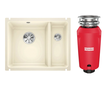 Комплект Мойка Blanco Subline 350/150-U магнолия + Измельчитель Franke 134.0715.098