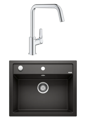 Комплект Мойка Blanco Dalago 6 черная + Смеситель Grohe Eurosmart 30567000