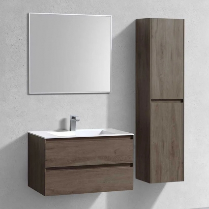 Мебель для ванной комнаты Vincea Luka 80 2 ящика, темный дуб