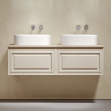 Тумба с раковиной Sancos Very 140, beige soft, столешница бежевая TT140A2, раковина CN6075