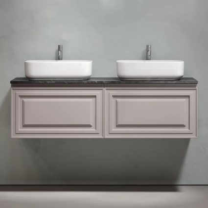Тумба с раковиной Sancos Very 140, doha soft, столешница черный мрамор TT140A1X, раковина CN5043