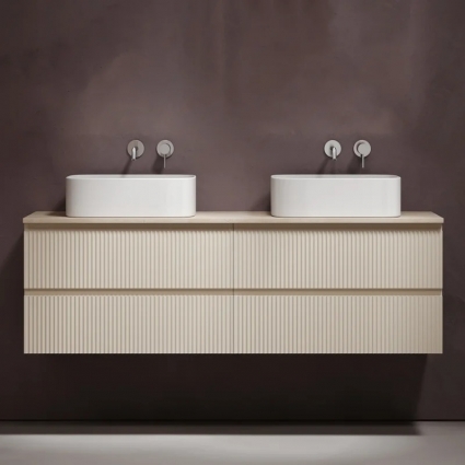Тумба с раковиной Sancos Snob R 160, beige soft, столешница бежевая TT160A2, раковина CN6052