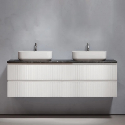 Тумба с раковиной Sancos Snob T 160, bianco, столешница черный мрамор TT160A1X, раковина CN5043