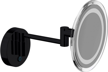 Косметическое зеркало Inda My Mirror AV258ANE с подсветкой, телескопическое, поворотное, черное матовое