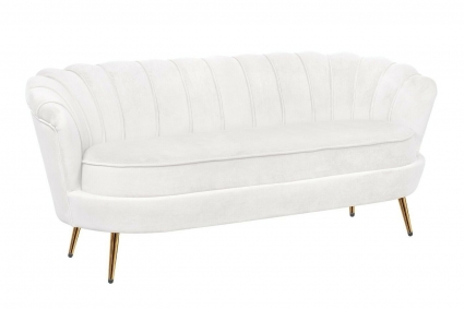 Диван Mak-interior с обивкой из велюра Pearl Triple светло-бежевого цвета