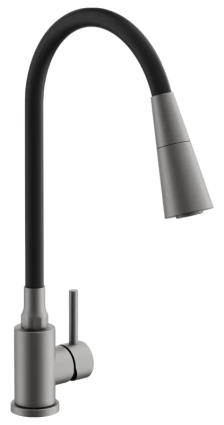 Смеситель для кухни BELZ B810 B74810-3 с гибким изливом, оружейная сталь