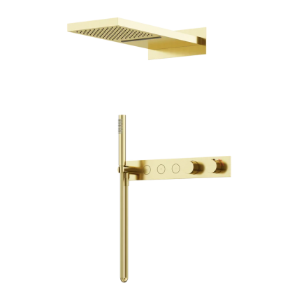 Душевой комплект Sancos Linn SC9023BG С ВНУТРЕННЕЙ ЧАСТЬЮ, брашированное золото, PVD покрытие