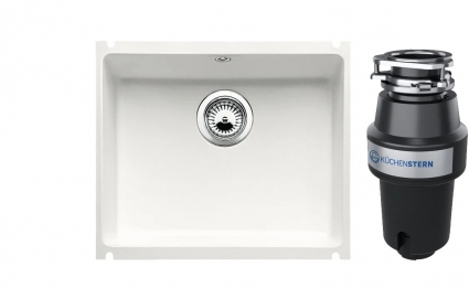 Комплект Мойка Blanco Subline 500-U белая + Измельчитель KUCHENSTERN Muhle 350MU35