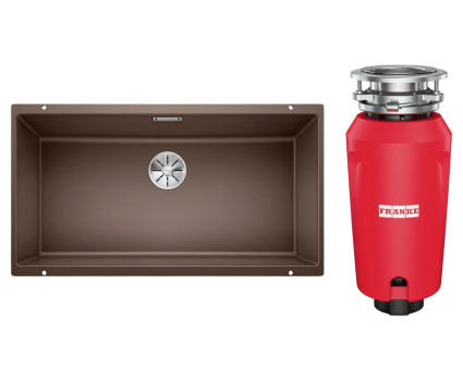 Комплект Мойка Blanco Subline 800-U кофе + Измельчитель Franke 134.0715.095