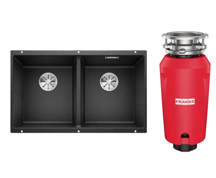 Комплект Мойка Blanco Subline 350/350-U антрацит + Измельчитель Franke 134.0715.095