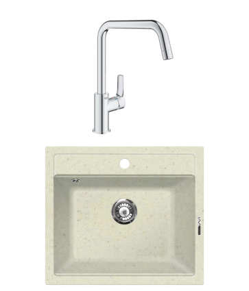Комплект Мойка Lava Q2.VNL vanilla + Смеситель Grohe Eurosmart 30567000