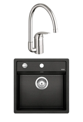 Комплект Мойка Blanco Dalago 5 антрацит + Смеситель Grohe Euroeco 32752000