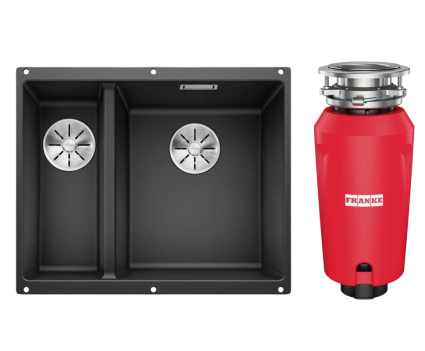 Комплект Мойка Blanco Subline 340/160-U антрацит, правая + Измельчитель Franke 134.0715.098