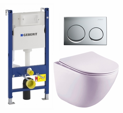 Комплект 3 в 1 инсталляция Geberit Duofix + Унитаз подвесной Esbano Lotus ESUPLOTUW + кнопка хром