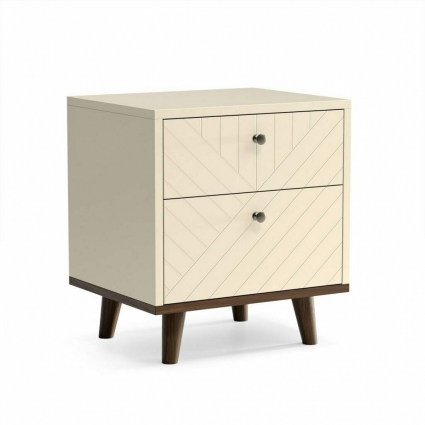 Прикроватная тумба The IDEA Twin TW009 бежевого цвета с гравировкой