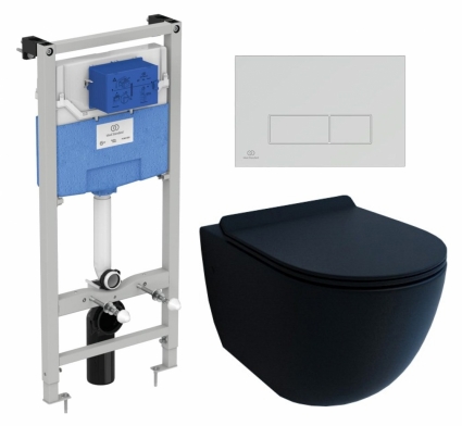 Комплект 3 в 1 инсталляция Ideal Standard + Унитаз подвесной Esbano Garcia  + кнопка хром