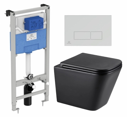 Комплект 3 в 1 инсталляция Ideal Standard + Унитаз подвесной Lemark Florex 9612002 + кнопка хром