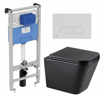 Комплект 3 в 1 инсталляция Ideal Standard + Унитаз подвесной Lemark Florex 9612002 + кнопка хром