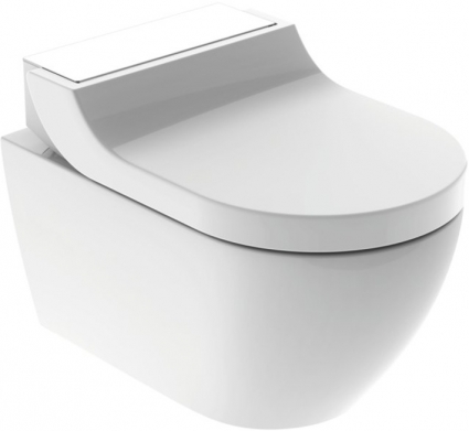 Унитаз подвесной Geberit AquaClean tuma comfort панель белое стекло