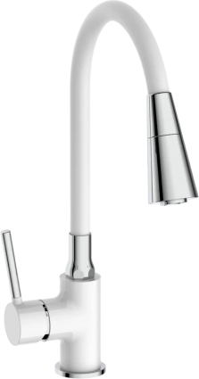 Смеситель для кухни Frap H44-8 F4044-8 с гибким изливом, белый
