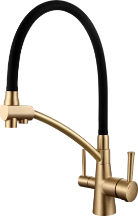 Смеситель для кухни Gappo G4398-1 с гибким изливом, бронза, черный