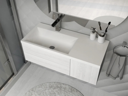 Мебельная раковина Stella Polar Одилия 90 L белая