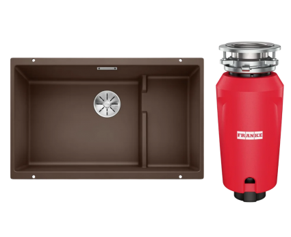 Комплект Мойка Blanco Subline 700-U Level кофе + Измельчитель Franke 134.0715.095