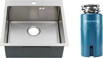 Комплект Мойка Melana R5050H сатин + Измельчитель Paulmark Intenso I-500
