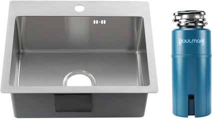 Комплект Мойка Melana R5040H сатин + Измельчитель Paulmark Intenso I-PRO 1000