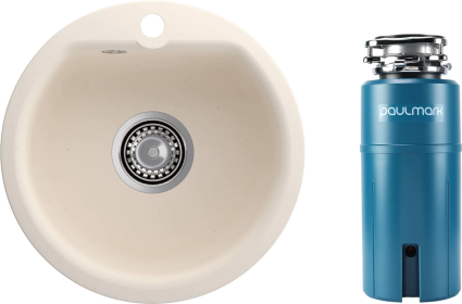 Комплект Мойка Reflection Start RX0844WH белая + Измельчитель Paulmark Intenso I-800