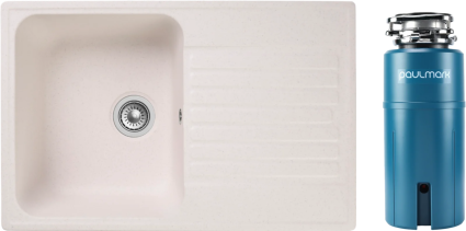 Комплект Мойка Reflection Bolero RF0574WH белая + Измельчитель Paulmark Intenso I-PRO 1000