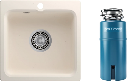 Комплект Мойка Reflection Base RX0743WH белая + Измельчитель Paulmark Intenso I-PRO 1000