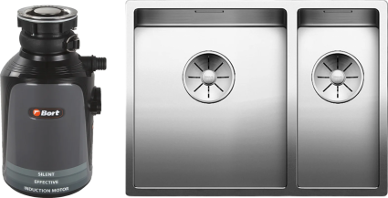Комплект Мойка Blanco Claron 340/180-U L + Измельчитель Bort Alligator 93410754