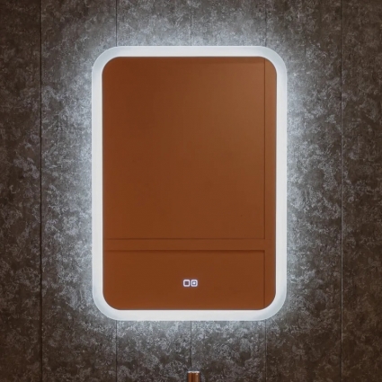 "Stiv - Lite" 500х700 - 2 (открытая подсветка, cенсорный выключатель, подогрев) зеркало