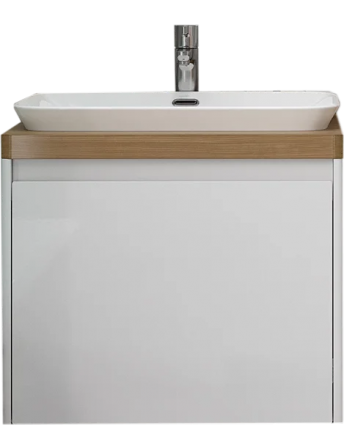 Тумба под раковину со столешницей Velvex Klaufs 56*60.1Y белая, подвесная, столешница дуб французский