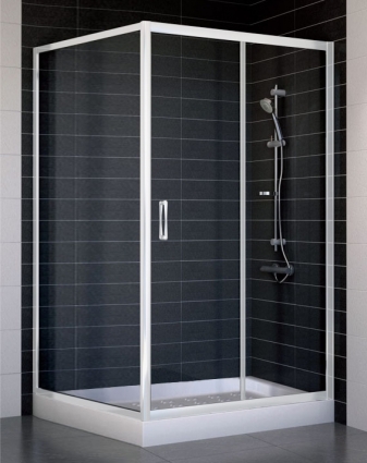 Душевой уголок Vegas Glass ZP+ZPV 110*100 01 01 профиль белый, стекло прозрачное