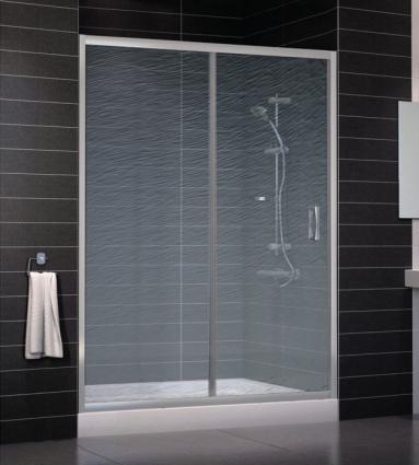 Душевая дверь в нишу Vegas Glass ZP 0150 07 02 профиль матовый хром, стекло шиншилла