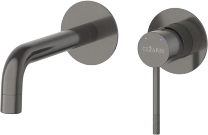 Смеситель для раковины Cezares Relax RELAX-BLI2-1 С ВНУТРЕННЕЙ ЧАСТЬЮ, оружейная сталь