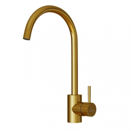 Смеситель для кухни 35k MIXLINE MLSS-0303G трубчатый излив, ЗОЛОТО