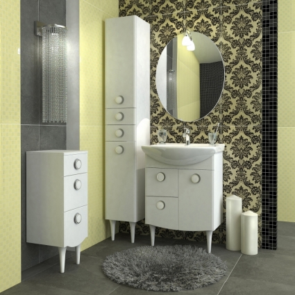 Мебель для ванной Triton Лира 60 L, 1 дверь, 2 ящика, белая