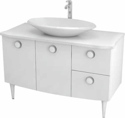 Тумба с раковиной Triton Лира 115 R, 2 двери, 2 ящика, белая
