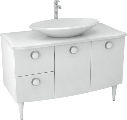 Тумба с раковиной Triton Лира 115 L, 2 двери, 2 ящика, белая